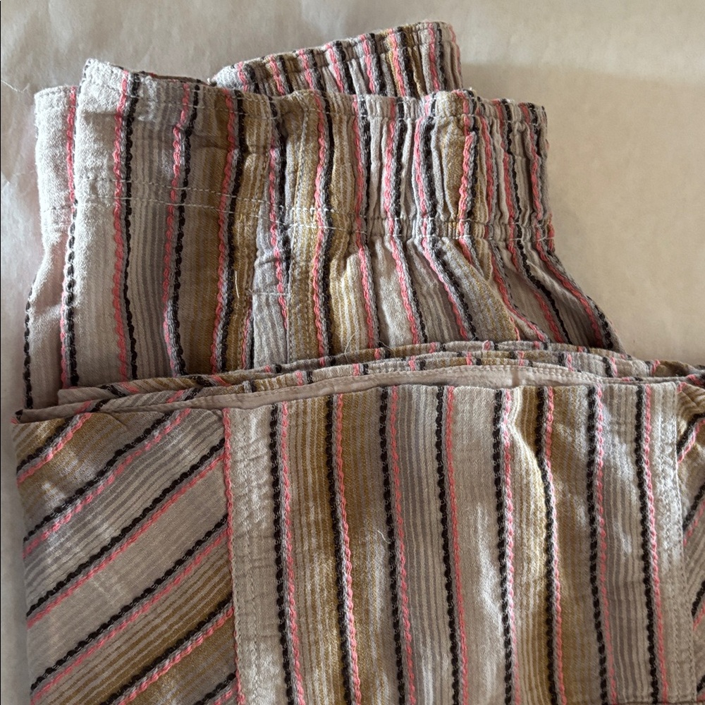 Free People Wide Leg Striped Pants in Peach, Pink & Cream - Picture 3 of 5